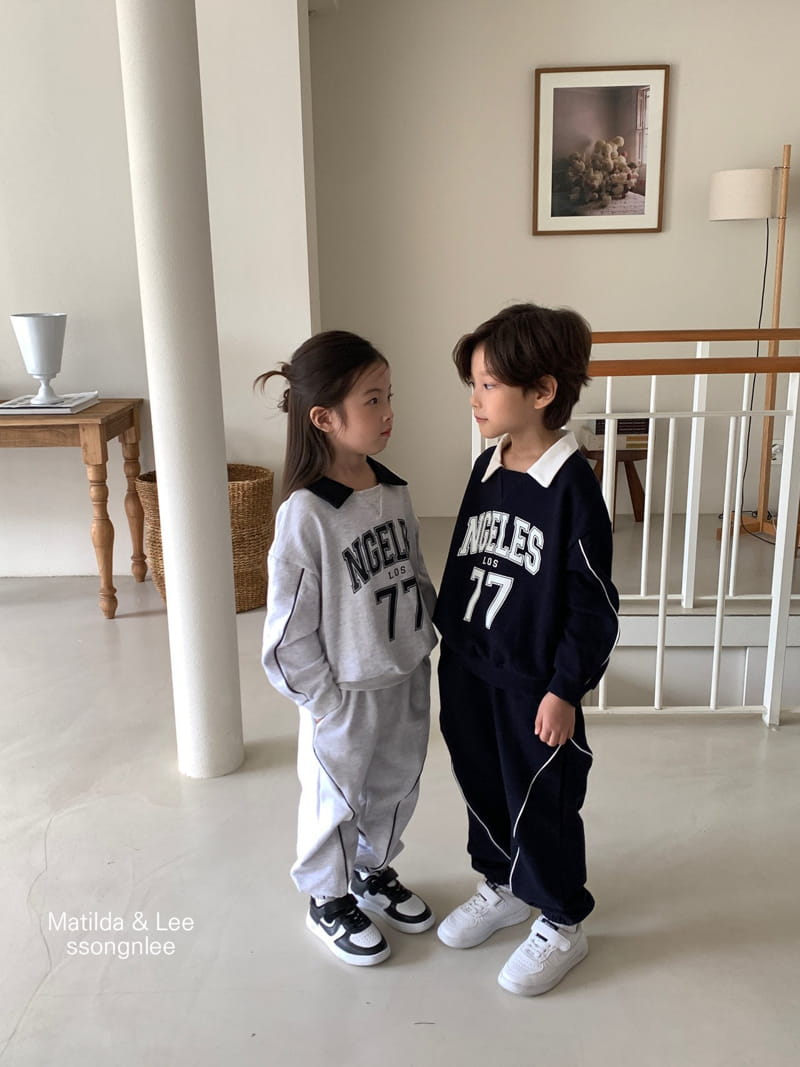 Matilda & Lee - Korean Children Fashion - #stylishchildhood - 77 Collar Pping Top Bottom Set - 5