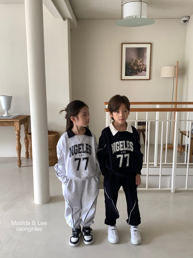 Matilda & Lee - Korean Children Fashion - #todddlerfashion - 77 Collar Pping Top Bottom Set - 3