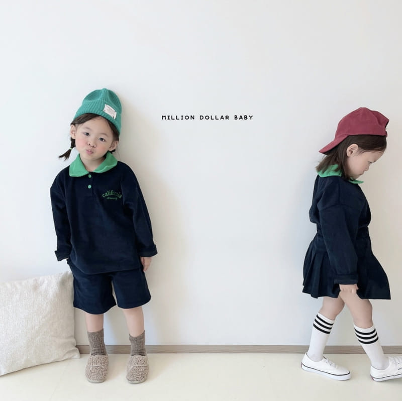 Million Dollar Baby - Korean Children Fashion - #Kfashion4kids - Rib Collar Pants Top Bottom Set - 9