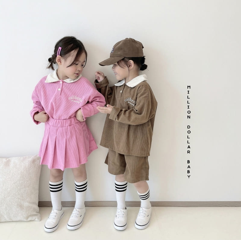Million Dollar Baby - Korean Children Fashion - #Kfashion4kids - Rib Collar Skirt Top Bottom Set - 8