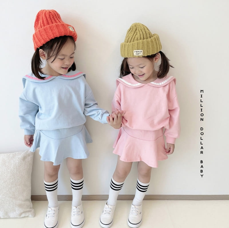 Million Dollar Baby - Korean Children Fashion - #fashionkids - Sailor Top Bottom SET - 3