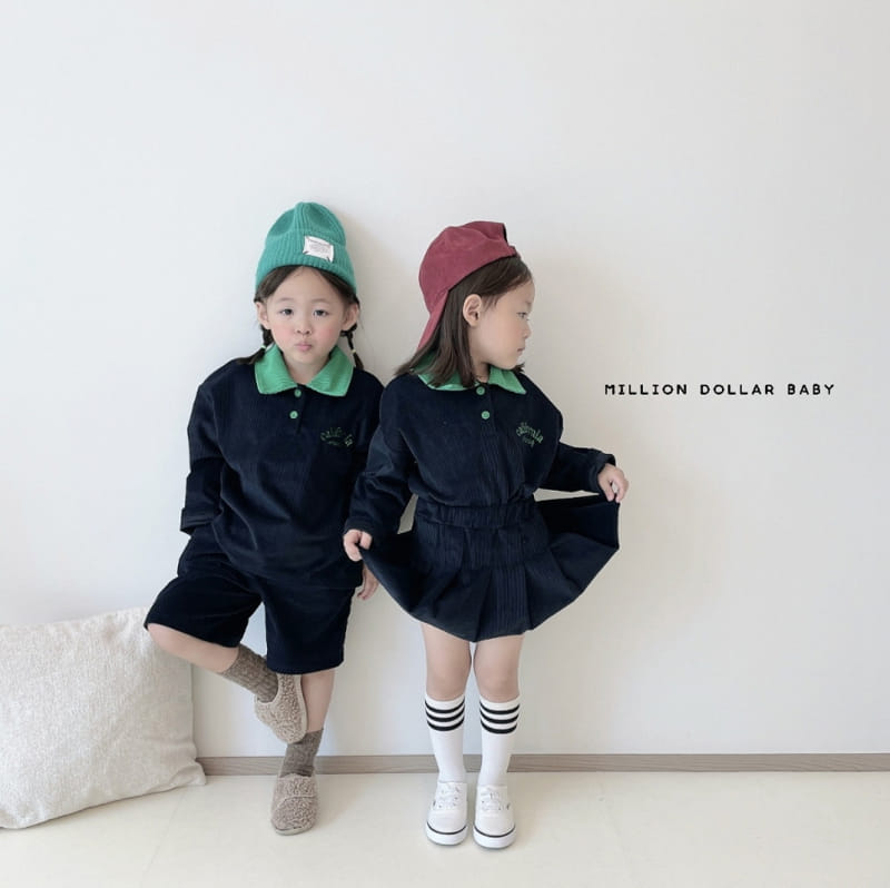 Million Dollar Baby - Korean Children Fashion - #kidzfashiontrend - Rib Collar Skirt Top Bottom Set - 7