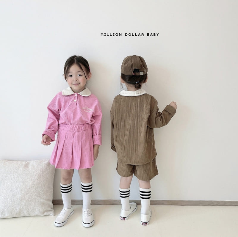 Million Dollar Baby - Korean Children Fashion - #littlefashionista - Rib Collar Skirt Top Bottom Set - 9