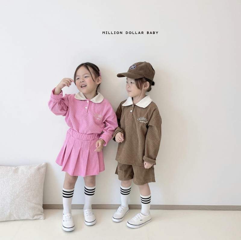 Million Dollar Baby - Korean Children Fashion - #magicofchildhood - Rib Collar Pants Top Bottom Set - 11