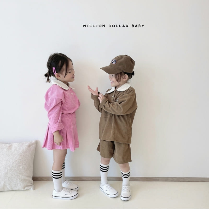 Million Dollar Baby - Korean Children Fashion - #minifashionista - Rib Collar Pants Top Bottom Set - 12