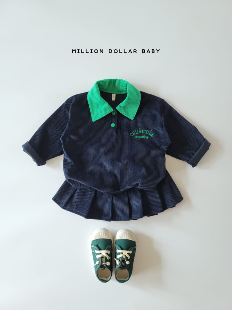 Million Dollar Baby - Korean Children Fashion - #minifashionista - Rib Collar Skirt Top Bottom Set - 11