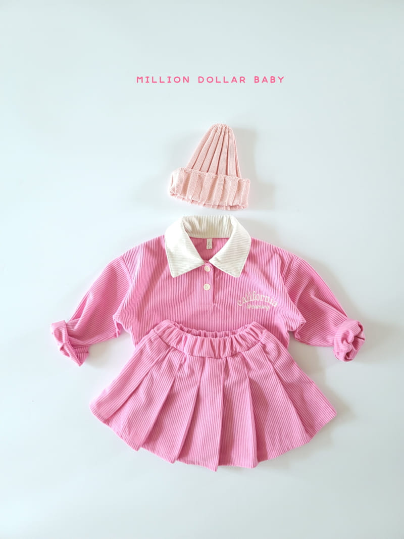 Million Dollar Baby - Korean Children Fashion - #prettylittlegirls - Rib Collar Skirt Top Bottom Set - 12