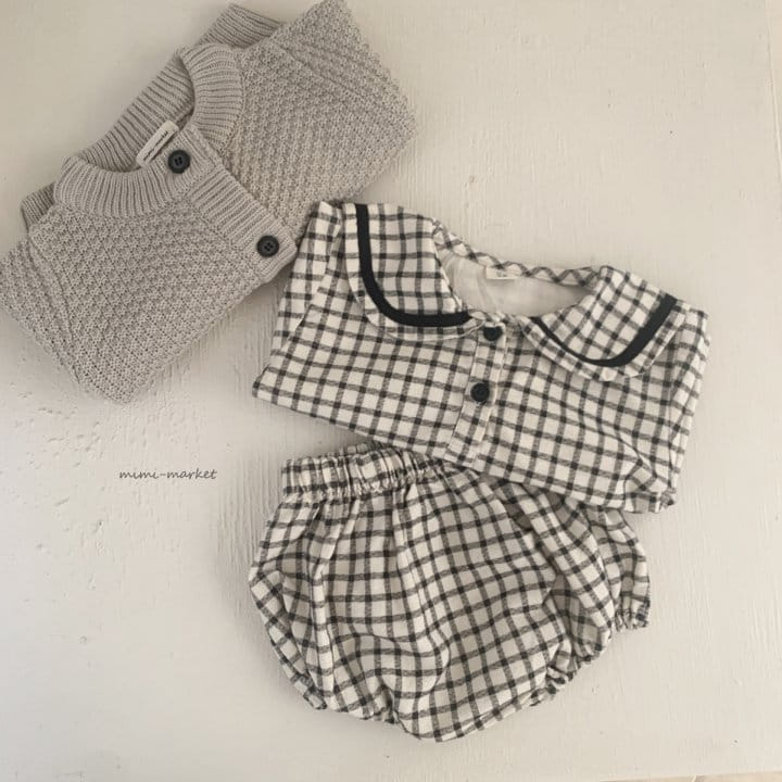 Mimi Market - Korean Baby Fashion - #babyboutiqueclothing - Check Top Bottom Set - 6