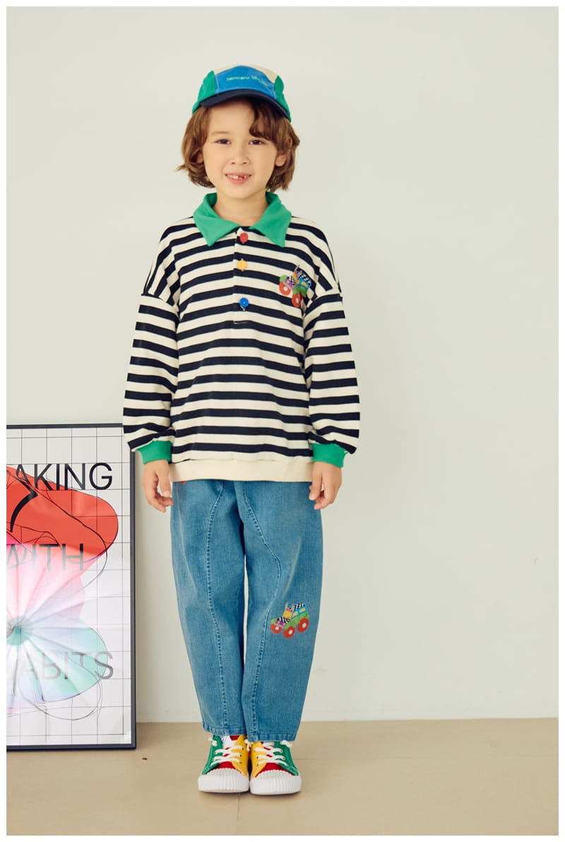 Mimico - Korean Children Fashion - #kidsshorts - Collar Tee - 2