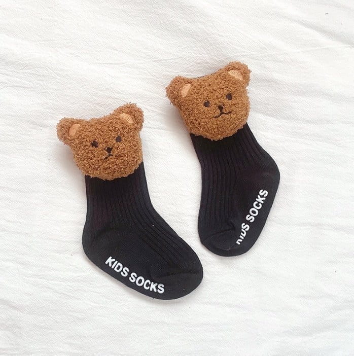 Miso - Korean Baby Fashion - #babyboutiqueclothing - Big Bear Socks - 2