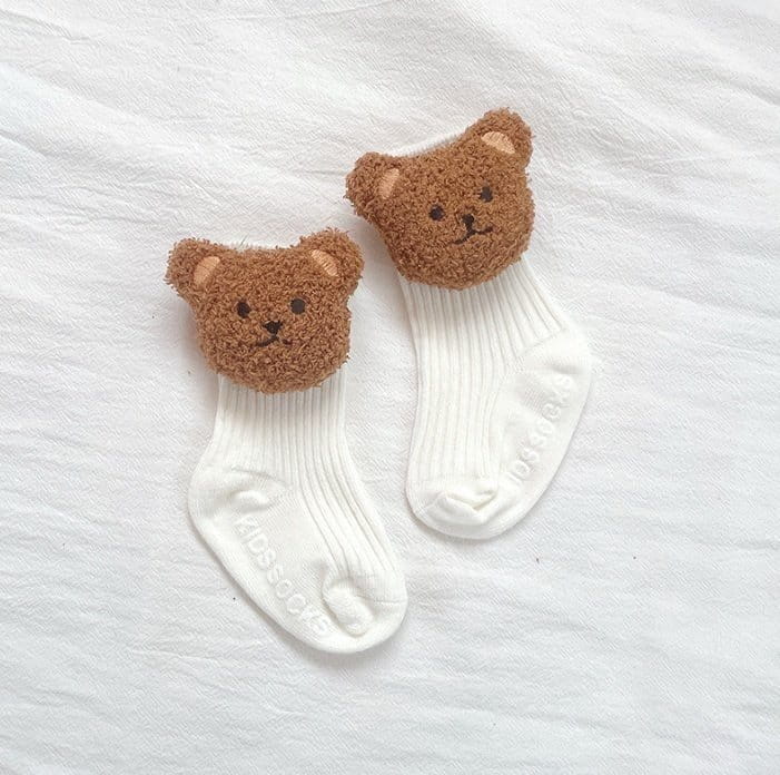 Miso - Korean Baby Fashion - #babyclothing - Big Bear Socks - 4