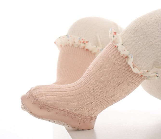 Miso - Korean Baby Fashion - #babyoninstagram - Frill Flower  Socks