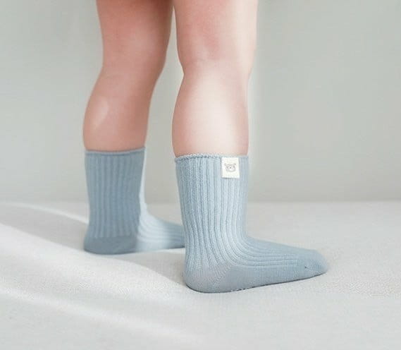 Miso - Korean Baby Fashion - #babyoutfit - Label Rib Socks - 9