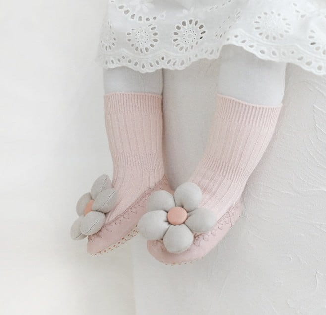 Miso - Korean Baby Fashion - #babyoutfit - Flower Walk  Socks - 4