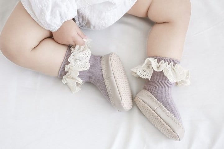 Miso - Korean Baby Fashion - #onlinebabyshop - Lace Walk  Socks - 9