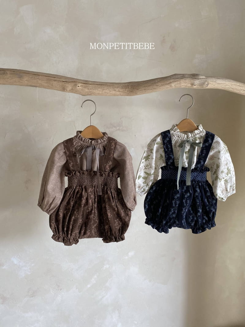 Mon Petit Bebe - Korean Baby Fashion - #babyoutfit - Miel Smocked Bodysuit - 5