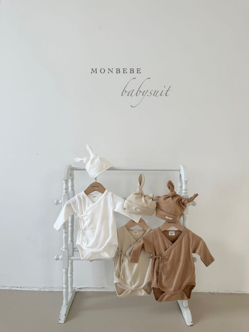Monbebe - Korean Baby Fashion - #babyoutfit - Le Petit Bodysuit with Bonnet - 7