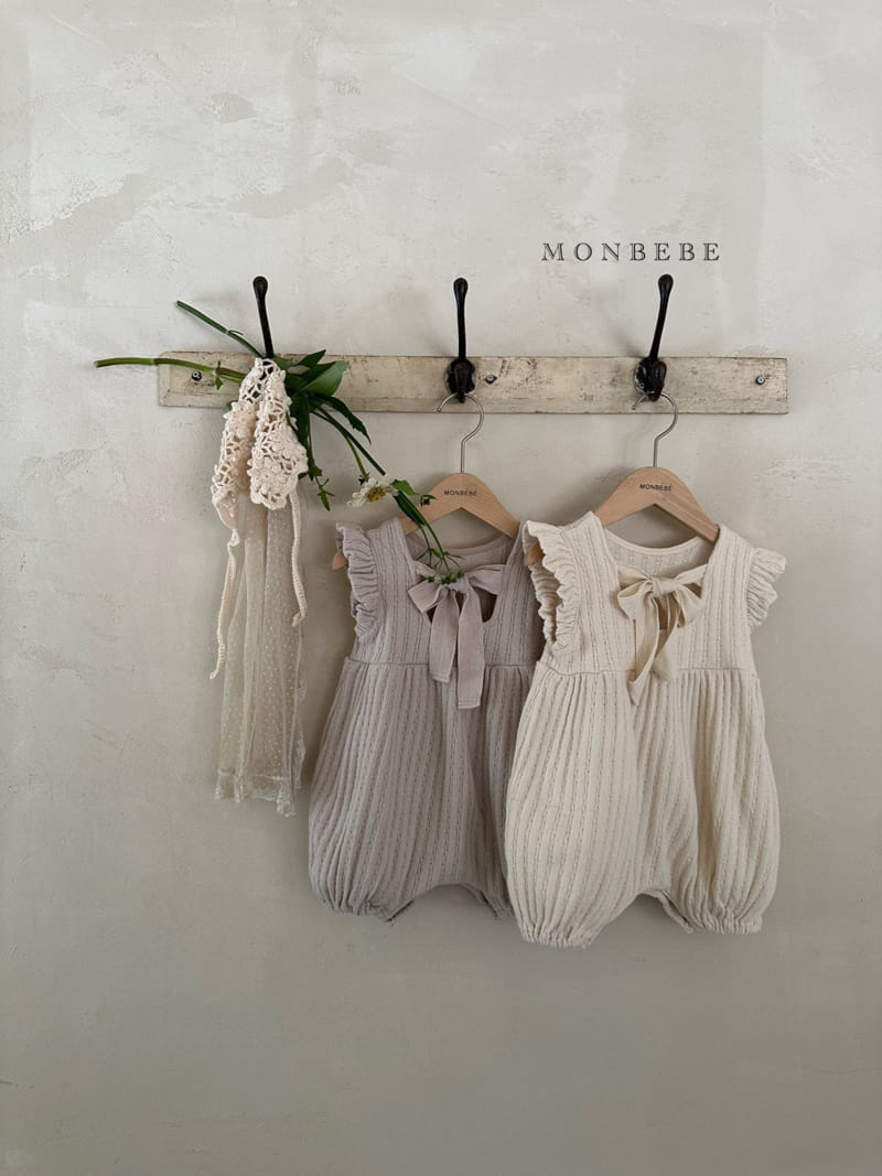 Monbebe - Korean Baby Fashion - #onlinebabyshop - Jacquard Frill Bodysuit - 6