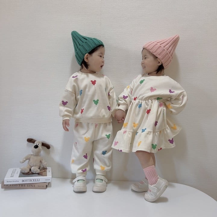 Moran - Korean Children Fashion - #childrensboutique - Balloon M Top Bottom Set