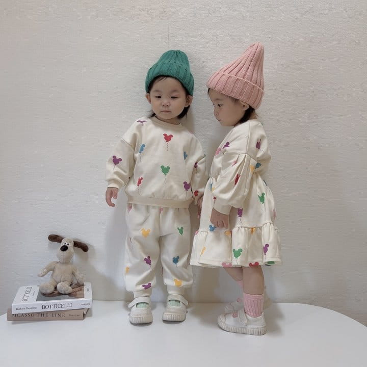 Moran - Korean Children Fashion - #designkidswear - Balloon M Top Bottom Set - 2
