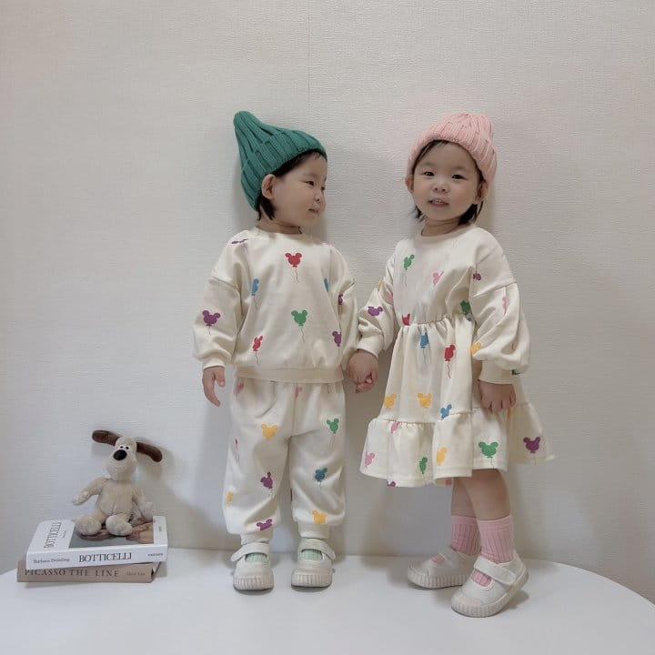 Moran - Korean Children Fashion - #discoveringself - Balloon M Top Bottom Set - 3