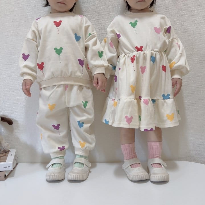 Moran - Korean Children Fashion - #discoveringself - Balloon M Top Bottom Set - 4