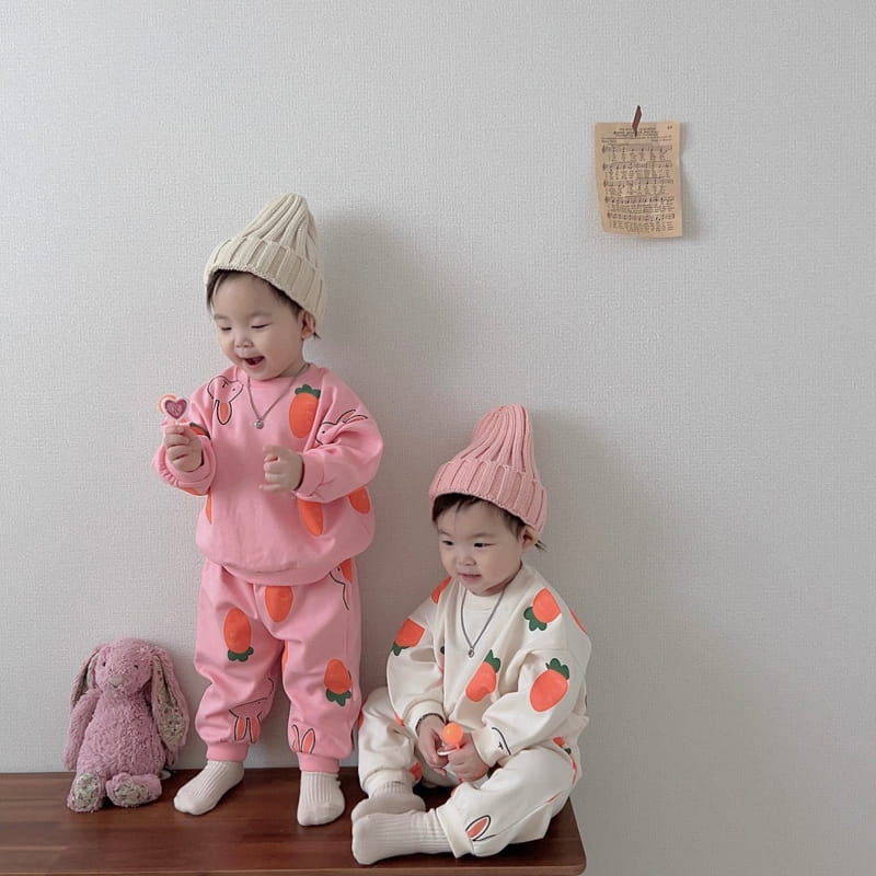 Moran - Korean Children Fashion - #toddlerclothing - Carrot Top Bottom Set