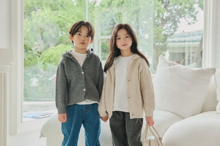 More - Korean Children Fashion - #kidzfashiontrend - Waffle Hoody Cardigan