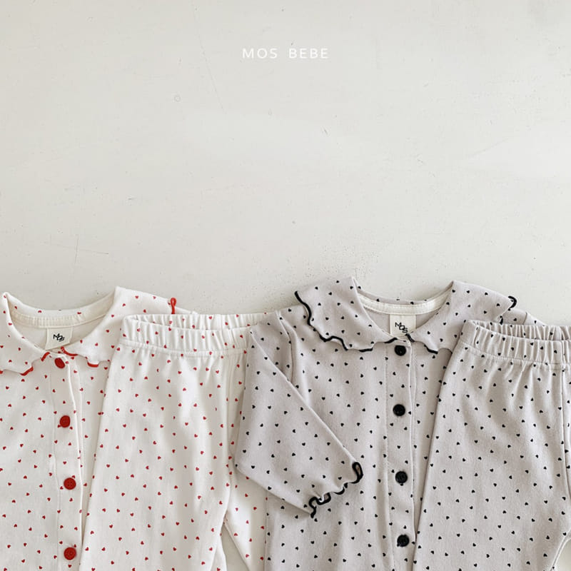 Mos Bebe - Korean Baby Fashion - #babyboutique - Mini Love Top Bottom Set - 7