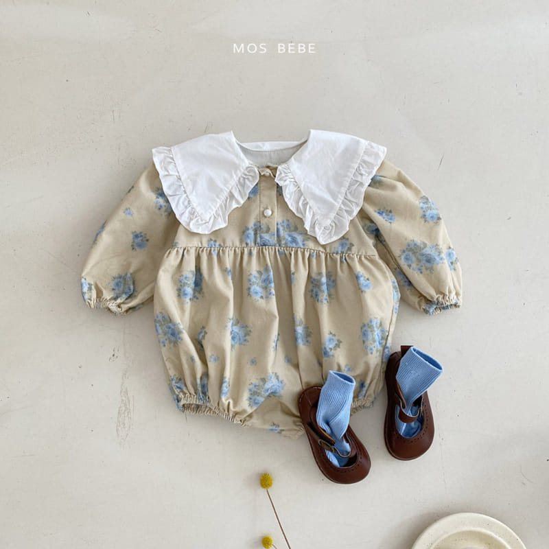 Mos Bebe - Korean Baby Fashion - #onlinebabyshop - Rose Big Collar Bodysuit - 4