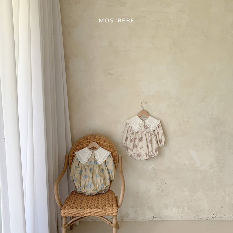 Mos Bebe - Korean Baby Fashion - #babyboutiqueclothing - Rose Big Collar Bodysuit - 6