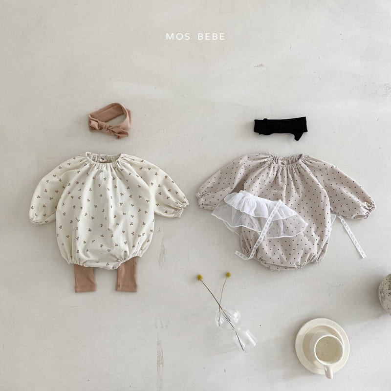 Mos Bebe - Korean Baby Fashion - #babyclothing - Cookie Ribbon Bodysuit - 4
