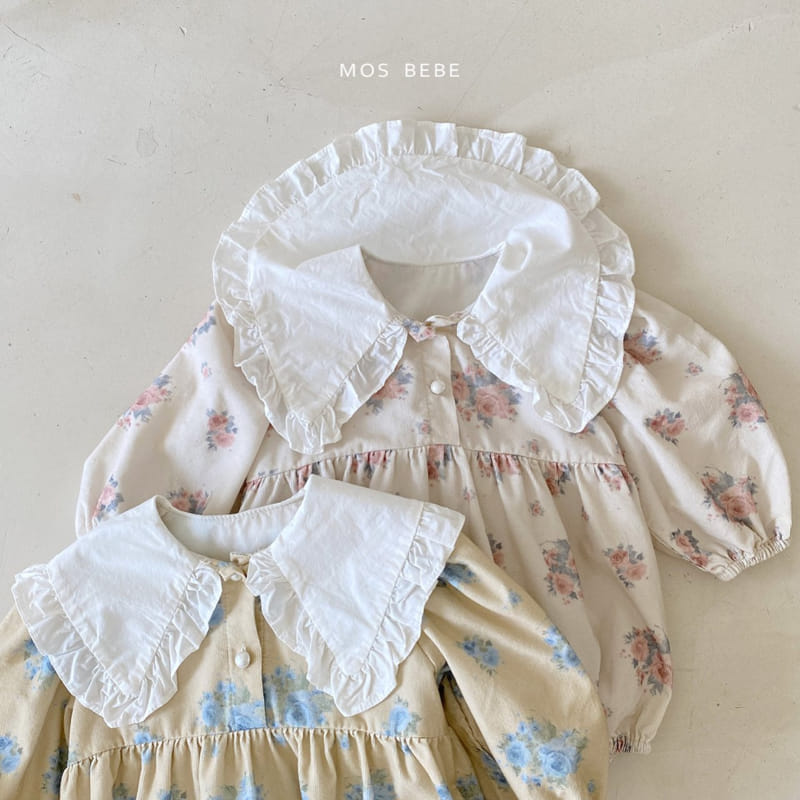 Mos Bebe - Korean Baby Fashion - #babylifestyle - Rose Big Collar Bodysuit - 11