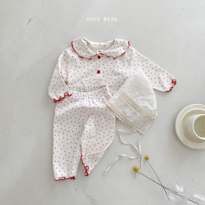 Mos Bebe - Korean Baby Fashion - #babyoutfit - Mini Love Top Bottom Set