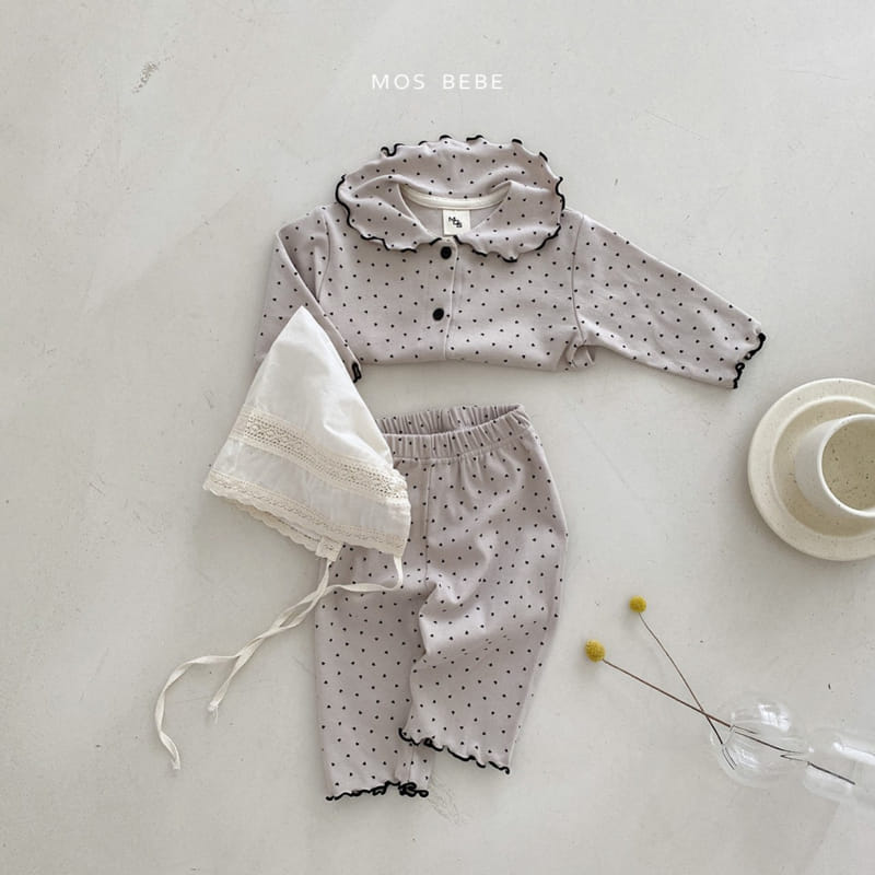 Mos Bebe - Korean Baby Fashion - #babyoutfit - Mini Love Top Bottom Set - 2