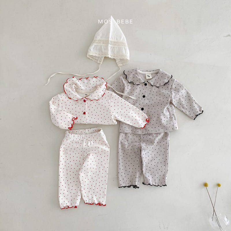 Mos Bebe - Korean Baby Fashion - #babywear - Mini Love Top Bottom Set - 3