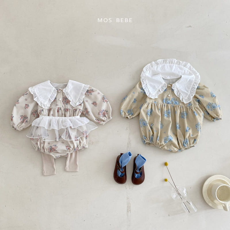 Mos Bebe - Korean Baby Fashion - #babywear - Rose Big Collar Bodysuit