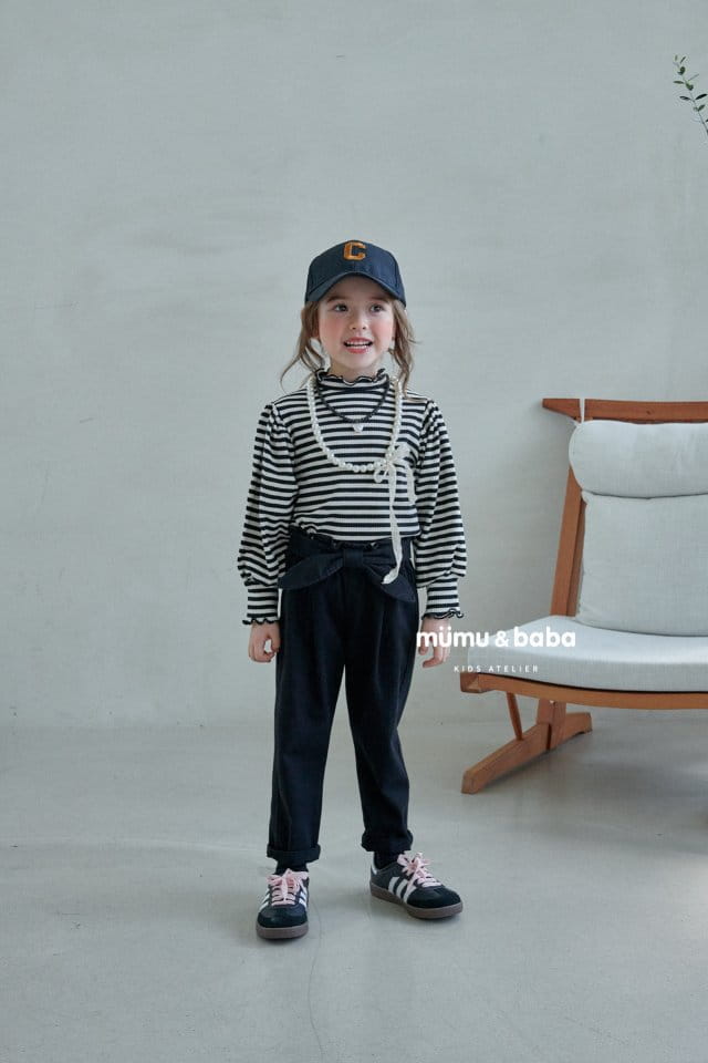Mumunbaba - Korean Children Fashion - #childofig - Puff Stripes Tee - 3