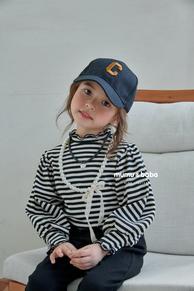 Mumunbaba - Korean Children Fashion - #childofig - Puff Stripes Tee - 4