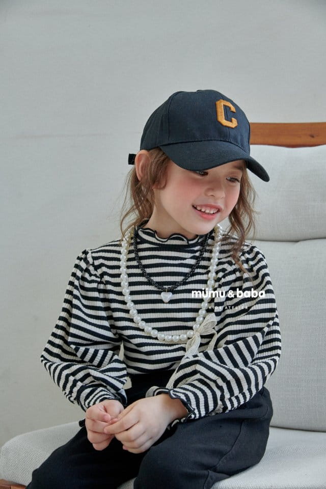 Mumunbaba - Korean Children Fashion - #designkidswear - Puff Stripes Tee - 5