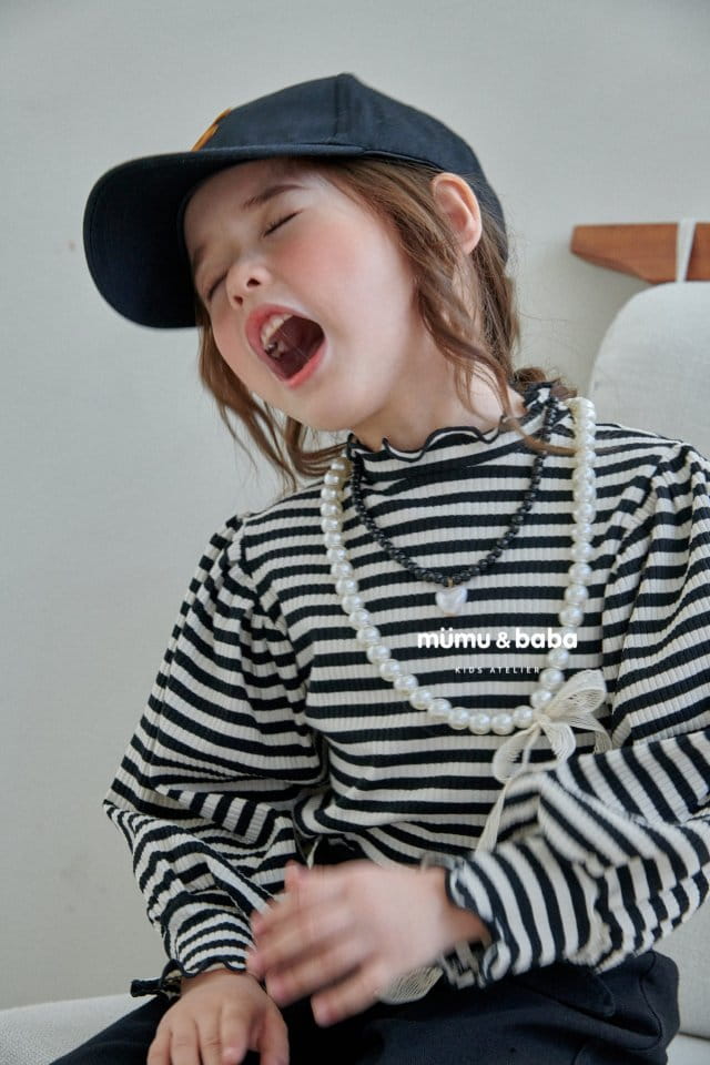 Mumunbaba - Korean Children Fashion - #discoveringself - Puff Stripes Tee - 6