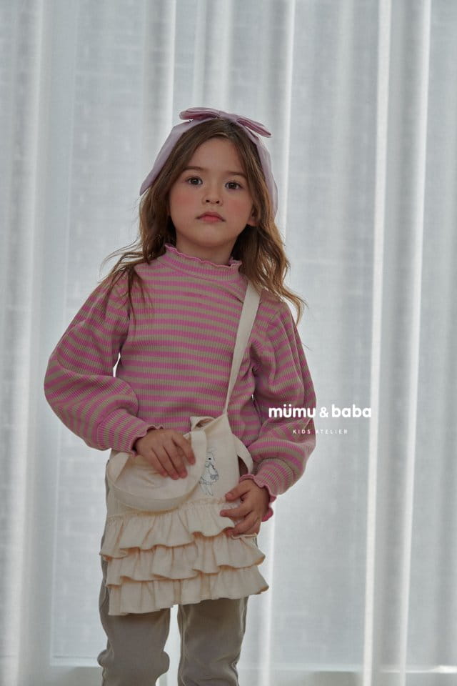 Mumunbaba - Korean Children Fashion - #fashionkids - Puff Stripes Tee - 7