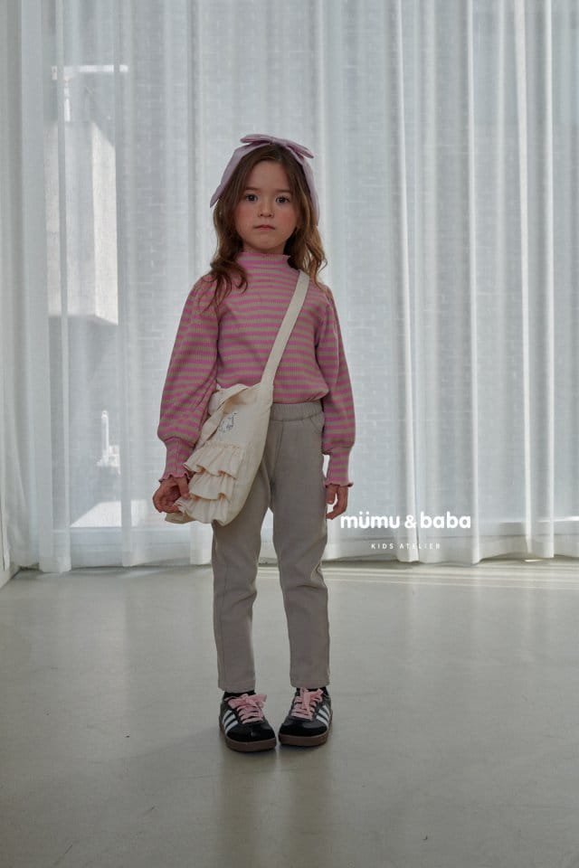 Mumunbaba - Korean Children Fashion - #kidzfashiontrend - Puff Stripes Tee - 10
