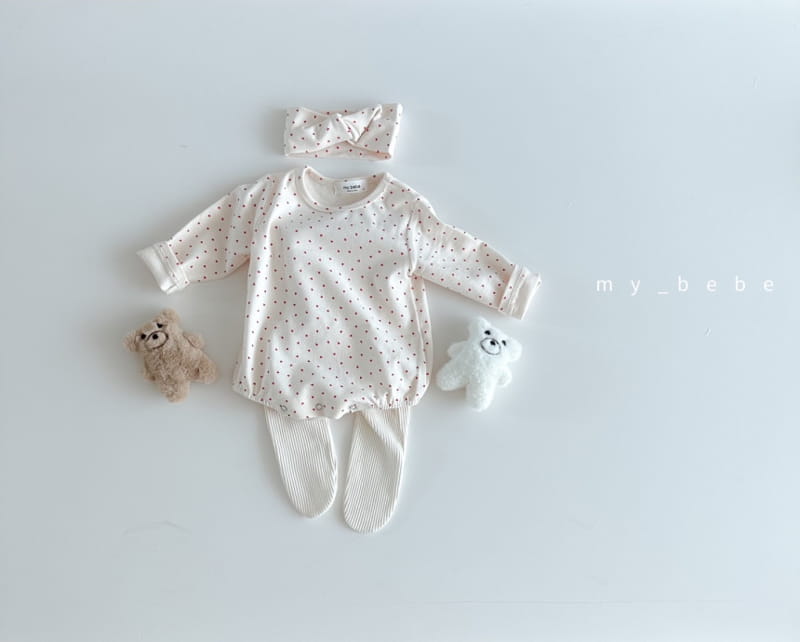 My Bebe - Korean Baby Fashion - #babyboutique - Hairbanf Bodysuit Set - 7