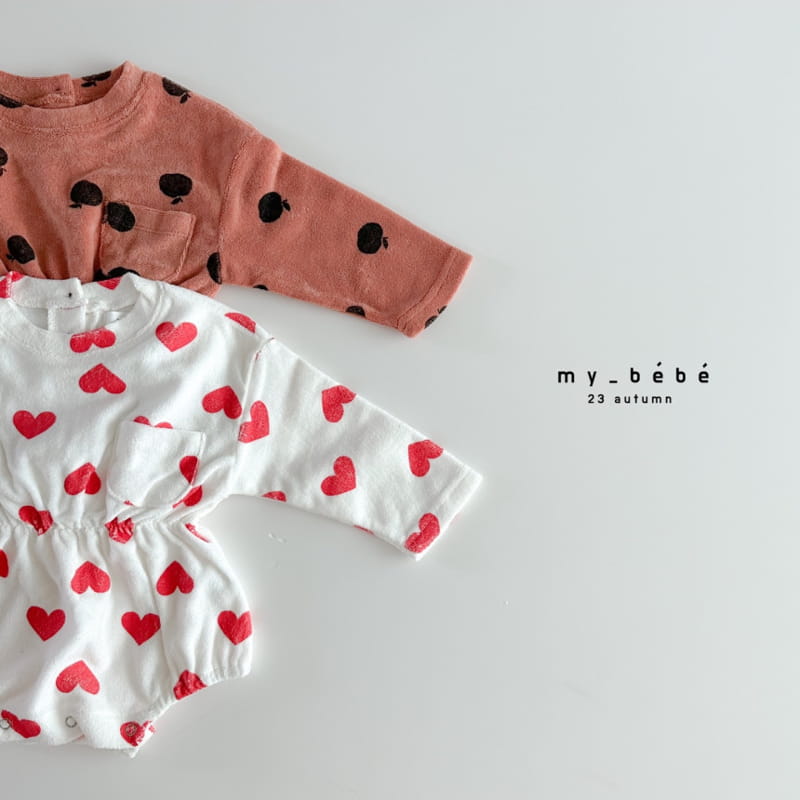 My Bebe - Korean Baby Fashion - #babyboutique - Apple Heart Bodysuit - 2