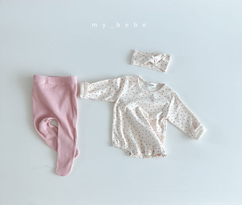 My Bebe - Korean Baby Fashion - #babyboutiqueclothing - Hairbanf Bodysuit Set - 8