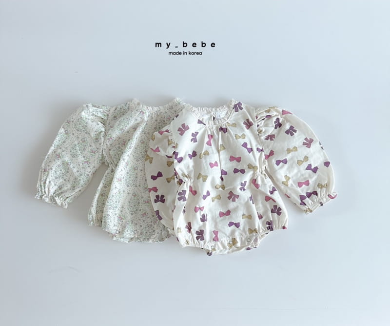 My Bebe - Korean Baby Fashion - #babyboutiqueclothing - Ribbon Bodysuit - 2
