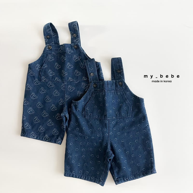 My Bebe - Korean Baby Fashion - #babyclothing - Smile Dungarees Pants - 2