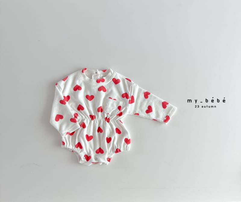 My Bebe - Korean Baby Fashion - #babyfashion - Apple Heart Bodysuit - 5