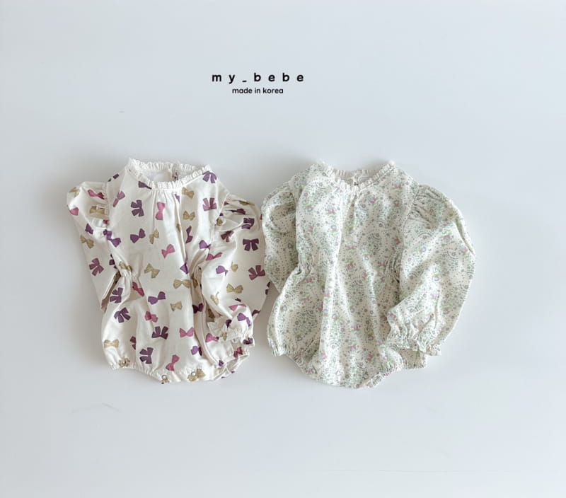 My Bebe - Korean Baby Fashion - #babyclothing - Ribbon Bodysuit - 4